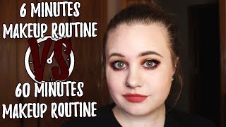 6 MINUTE vs 60 MINUTE Makeup Challenge