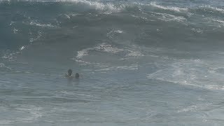 Wedge High Surf Lifeguard Rescue 10/6/18 PM