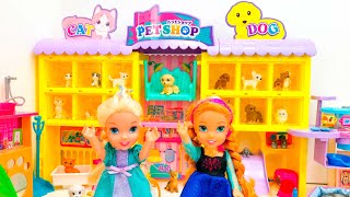 Elsa and Anna toddlers at the pet store part2