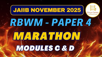 JAIIB November 2025 | RBWM Marathon - Modules C & D | Important MCQs of RBWM | #jaiib