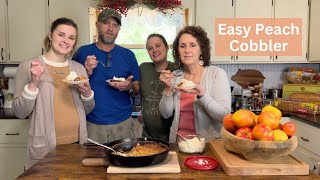 Cast Iron Peach Cobbler with Canned Peaches