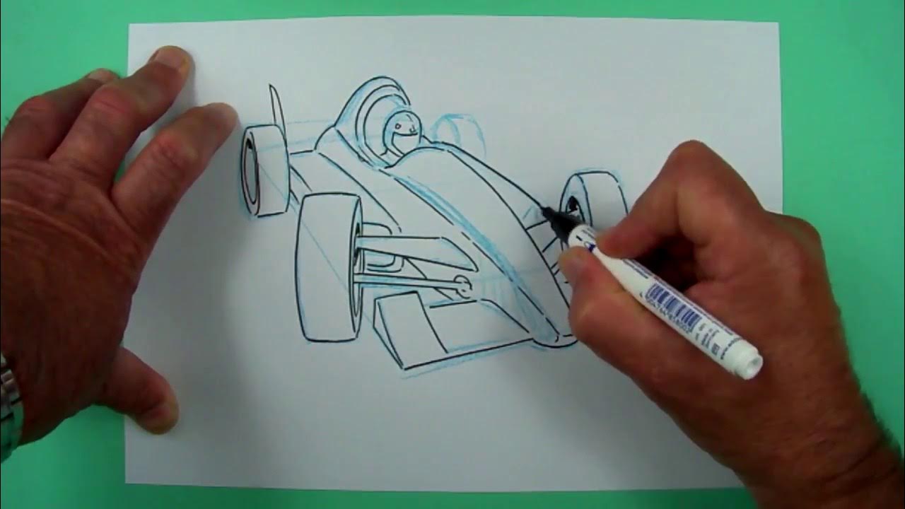 Wie zeichnet man einen Formel 1 Rennwagen ? Zeichnen für Kinder - YouTube