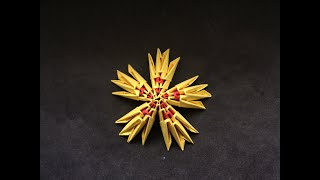 Модульное оригами желтая звезда из бумаги своими руками