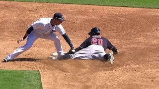 CLE@DET: Tigers get an out as Davis overslides second