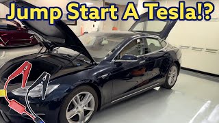 How to Jump Start A Tesla Model S | Open The Frunk Manually