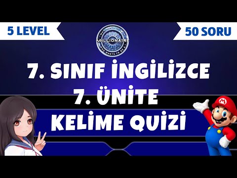 7.Sınıf İngilizce 7. Ünite Kelime Quizi