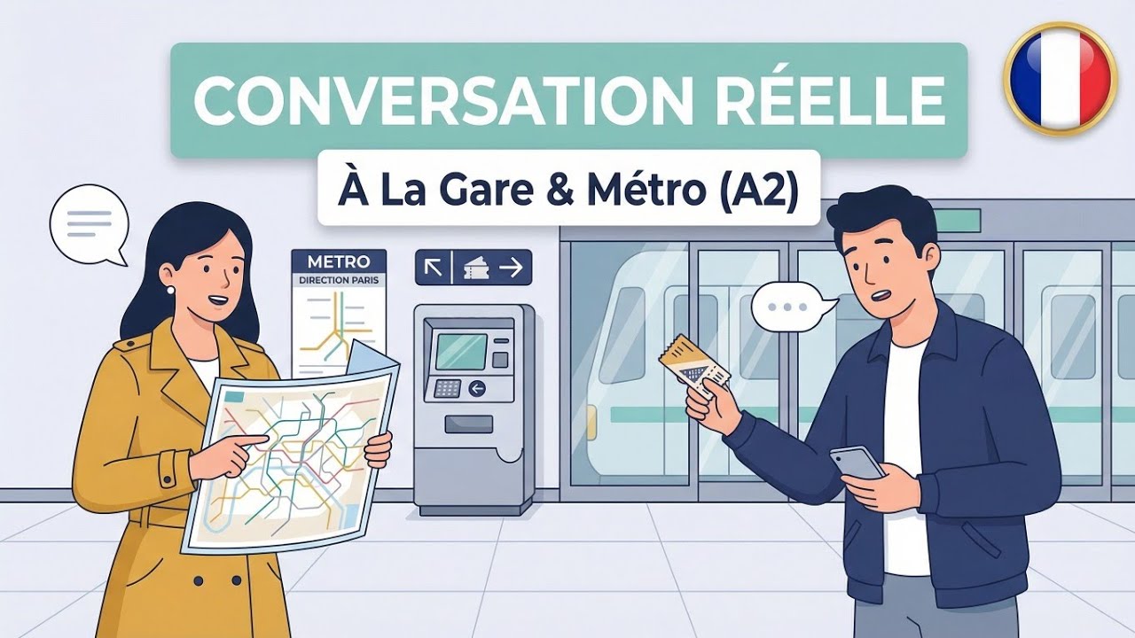Conversation Française Réelle : Prendre Les Transports | À La Gare Et Dans Le Métro | A2 🇫🇷🚆