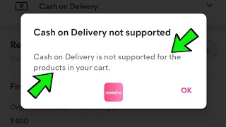Cash On Delivery Is Not Supported For The Products In Your Cart | Meesho Cash On Delivery Error 2023 screenshot 2