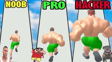 NOOB vs PRO vs HACKER in Muscle Rush | With Franklin Shinchan & Chop | Falcon Gamer #chop #shinchan