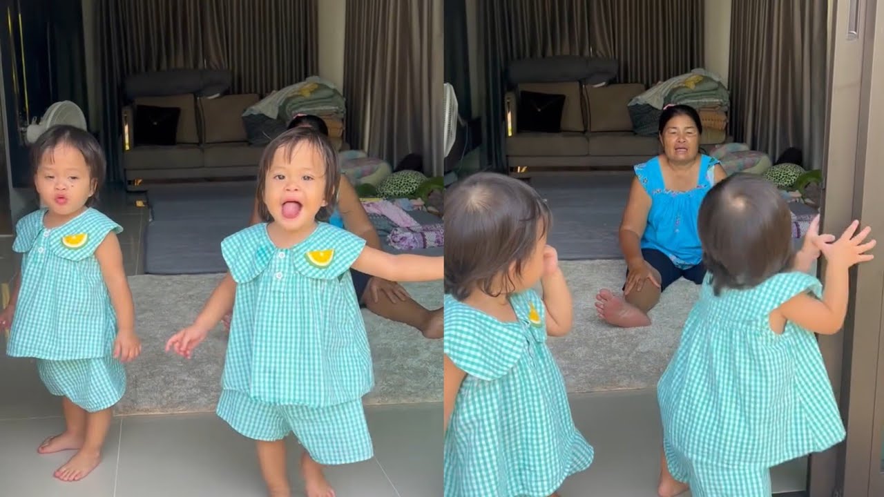 🧡ความน่ารักของน้องเพชรน้องพลอย เล่นกับย่าแตน