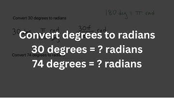 Convert 30 degrees to radians