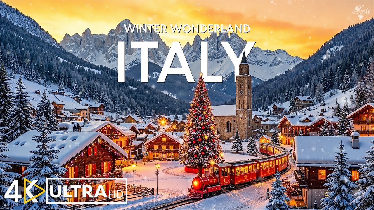 Italy Winter 4K ❄ Snowy Alps, Quiet Villages & Cinematic Winter Landscapes | Winter Wonderland