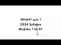 mth641 quiz 1 | mth641 current quiz | mth641 quiz 2024