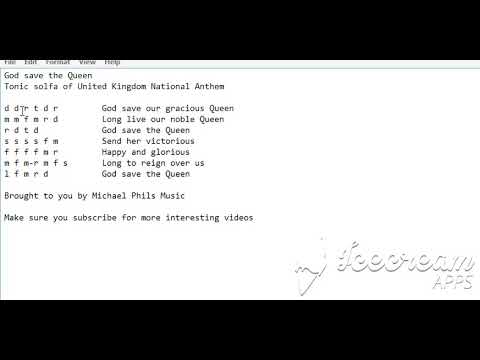 Tonic Solfa of United Kingdom National Anthem - YouTube