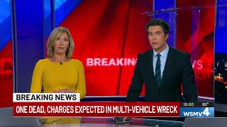 One dead, charges expected in multi-vehicle wreck