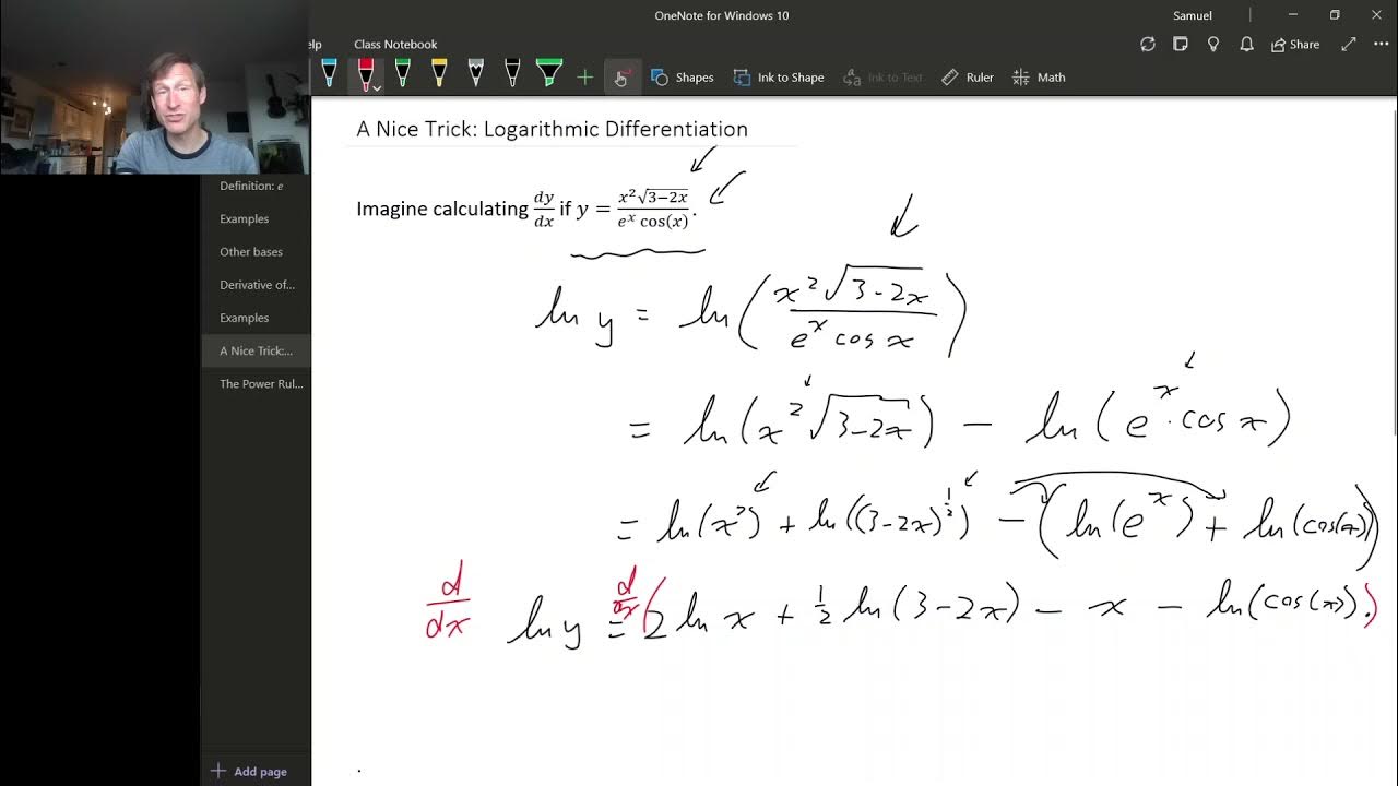 3.9 5 Logarithmic Differentiation YouTube