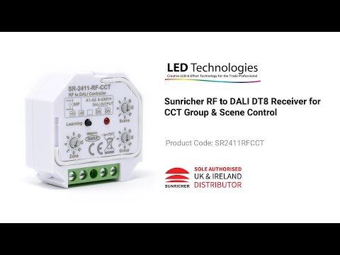 Конвертер-шлюз SR-2411-RF-CCT (RF to DALI) SR-2411-RF-CCT DALI для шини DALI з функцією ССТ SUNRICHER 12189, відео 1