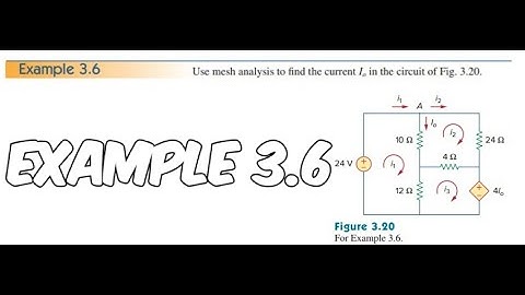 Example 3.6 | mesh analysis problem | mesh current method | Fundamental of electric circuits