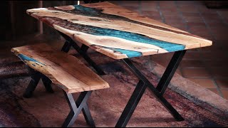 ASMR Dining Table &amp; Bench Combo | Refined Nature of Santa Fe