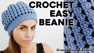 HOW TO CROCHET EASY BEANIE: crochet easy hat for beginners | step by step tutorial by Crochet Lovers