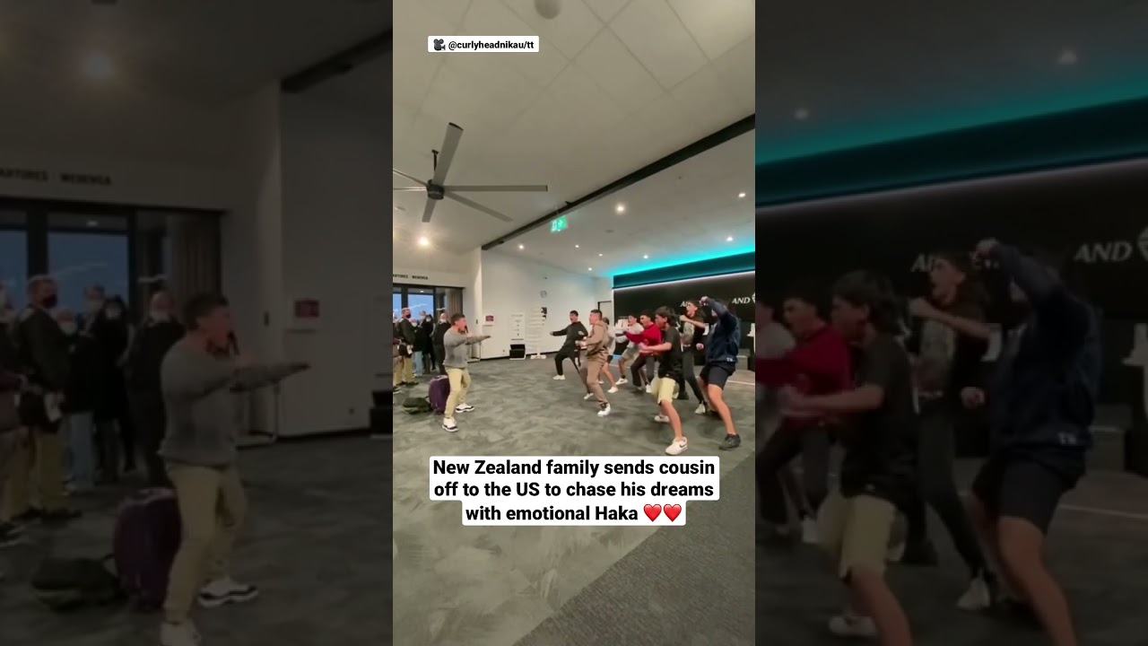 New Zealand family sends cousin off to the US to chase his dreams with emotional Haka ❤️❤️