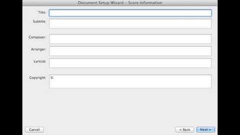 Creating a First Page Using the Finale Setup Wizard