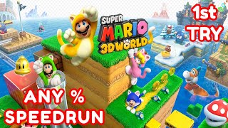 Super Mario 3D World- Any% Speedrun- This Is My First Attempt On Livestream! Let's See How I Do!!