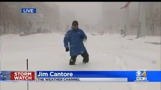 Jim Cantore From The Weather Channel Gives Storm Update From Boston