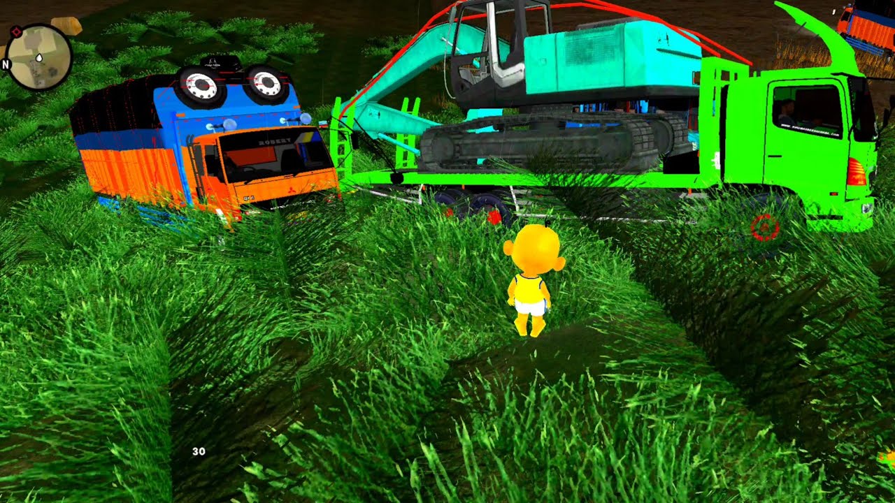 Upin ipin hujan badai angin Ribut Pamer Truk Molen Polisi Mobil Patroli hingga Petang  😂 Dunia Oyya