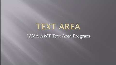 Java AWT TextArea Program