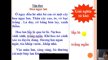 Tập đọc lớp 1 - Tuần 27. Bài dạy: Hoa ngọc lan