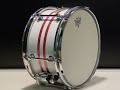 Caisse claire Capelle custom bandes roses Custom snare white pink sparkle stripe