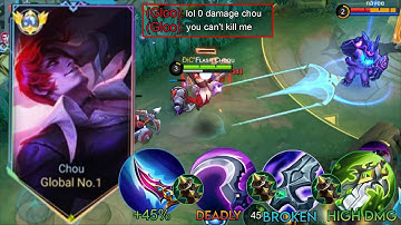 SUPREME CHOU BEST BUILD FOR SOLO RANK PUSH 2025 | Mlbb Chou Iori Yagami Hack Damage | MLBB 