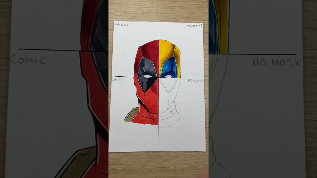 Deadpool 4 Version Part 3/4 #deadpool #deadpool3  #fanart #art #markers #shorts #trending #comics