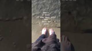 Grounding at the beach one fine & cold morning #shortsfeed #naturetherapy #youtubeshorts