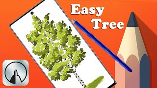 Quick and Easy Tree painting Tutorial - Autodesk Sketchbook Mobile