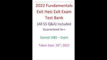 2022 Fundamentals Hesi Exit Exam Version 1 V1 Test Bank All 55 Q&A Included Guaranteed A++