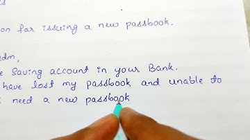 Application for New Passbook Lost Bank passbook Write a Letter to bank manager