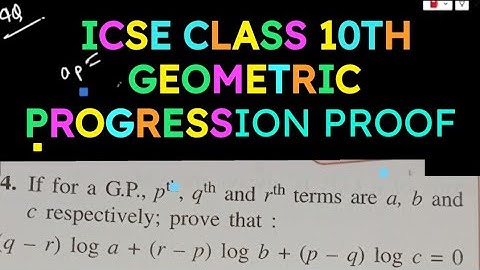 Proving the Relation in a Geometric Progression: (q - r) log a + (r - p) log b + (p - q) log c = 0