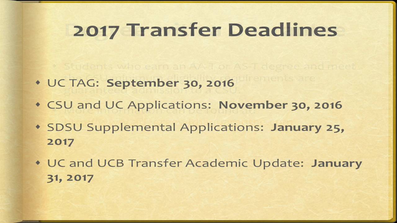 San Diego Mesa College Transfer Center Orientation, Fall 2016 YouTube