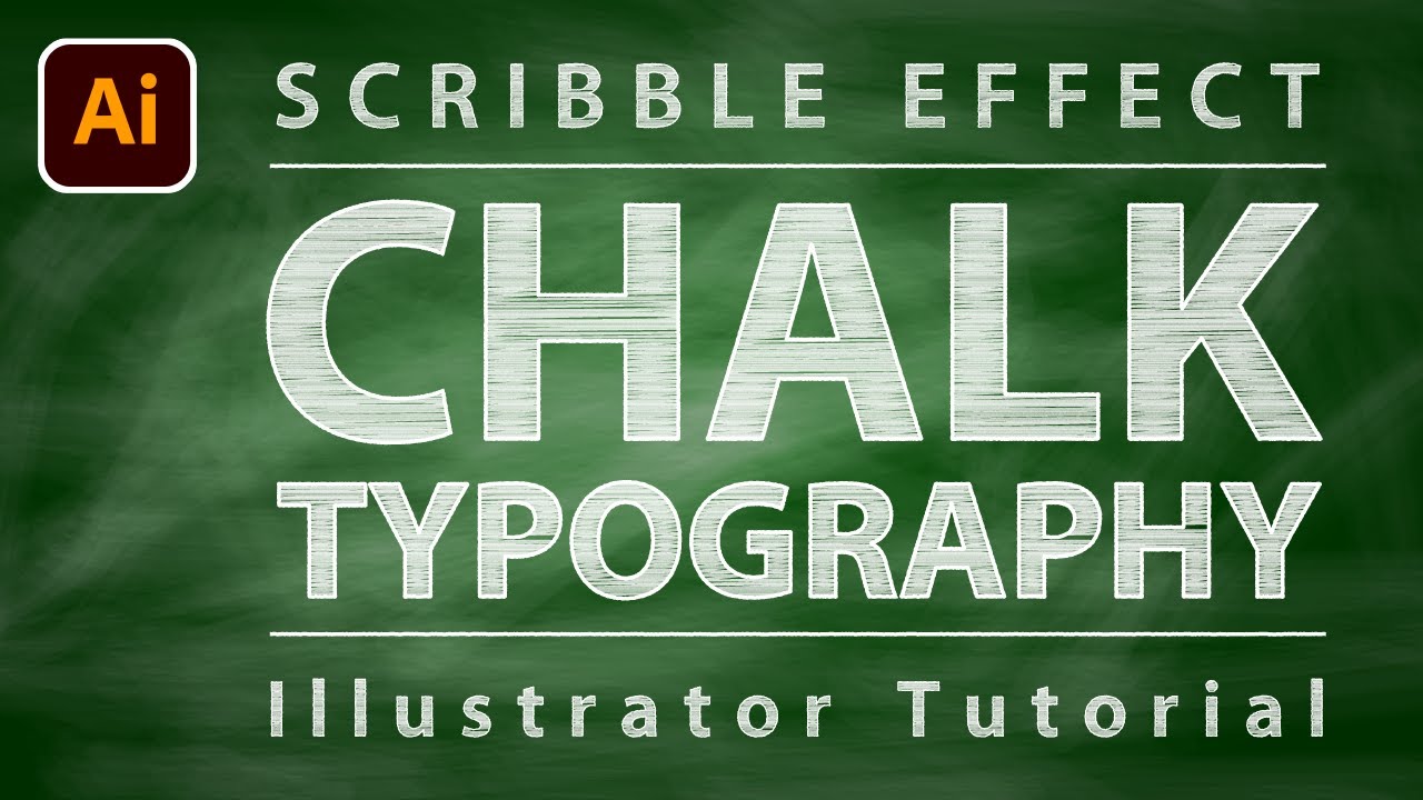 Illustrator Tutorial 黒板にチョークで描いたようなタイポグラフィーの作り方 Adobe Illustrator Cc Youtube