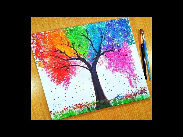 Rainbow Tree/Easy Painting For Kids/Acrylic Painting For Kids