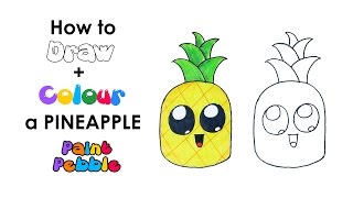 pineapple drawing easy cartoon draw step drawings paintingvalley getdrawings