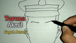 Cara menggambar Taruna Akmil yang Gagah Berani
