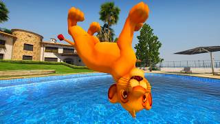 Water Ragdolls GTA 5 LIVE 🦁🌊 The Lion King & Animals Fails Jumps / Wins / Crash / Stunts / Ramp screenshot 4