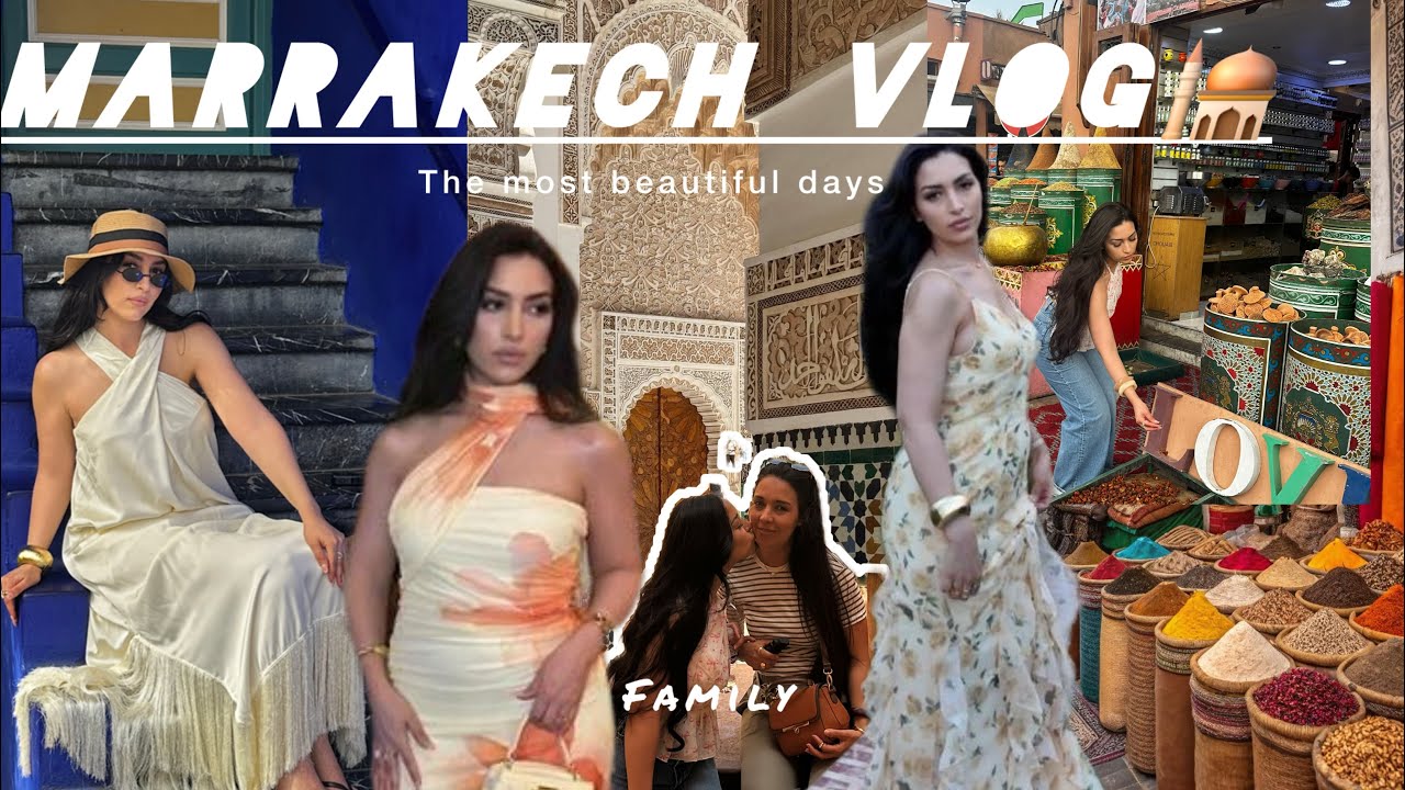 Marrakech vlog 🕌🌴دوزو معايا احسن  سيمانة  في مراكش -outfits 💃🏻-shopping 🛍️-food🥙-dinners🥂