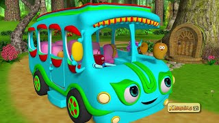 the wheels on the bus go round and round with fruits 3d nursery rhymes bus rhymes kiddiestv