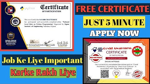 National Level Quiz on Python Programming | Python Certificate | Covid Awareness Certificate | Quiz