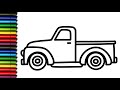 How to Draw a Vintage Pickup Truck – Easy Drawing Tutorial for Kids