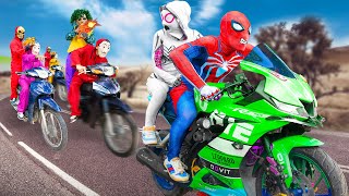 What If 10 SPIDER-MAN in 1 HOUSE? | SPIDER-MAN Chase Bad Guy On The Road